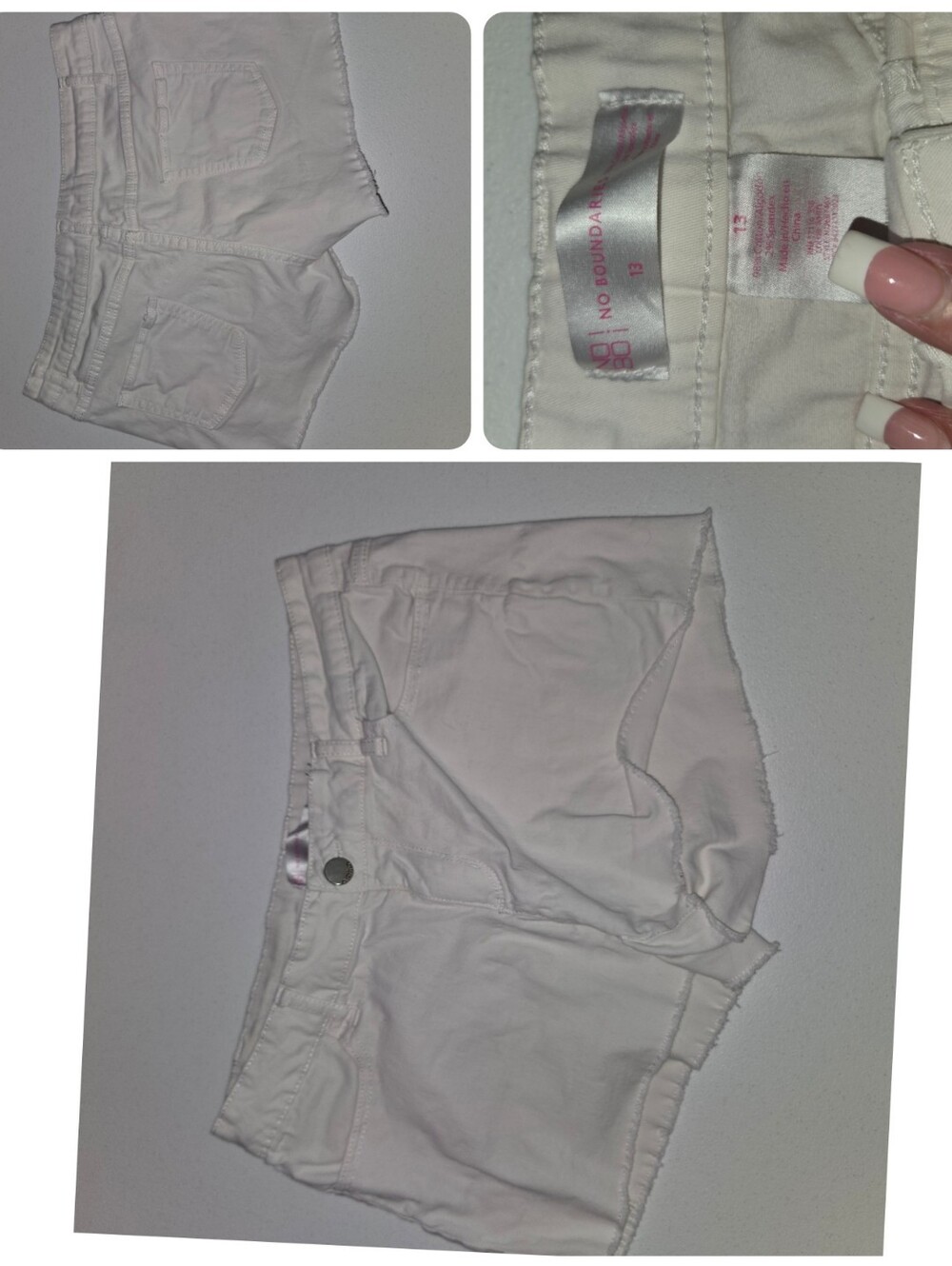 No Boundaries White Denim Shorts